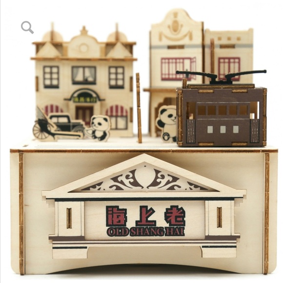 New Open Box Jigzle Old Shanghai 3D Wooden Music Box Puzzle - Picture 2 of 7